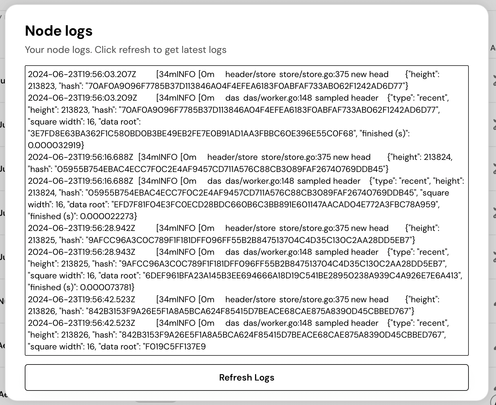 Nubit Node Logs