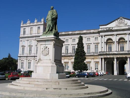 Ajuda Palace and Statue of King Carlos I, Lisbon, Portugal