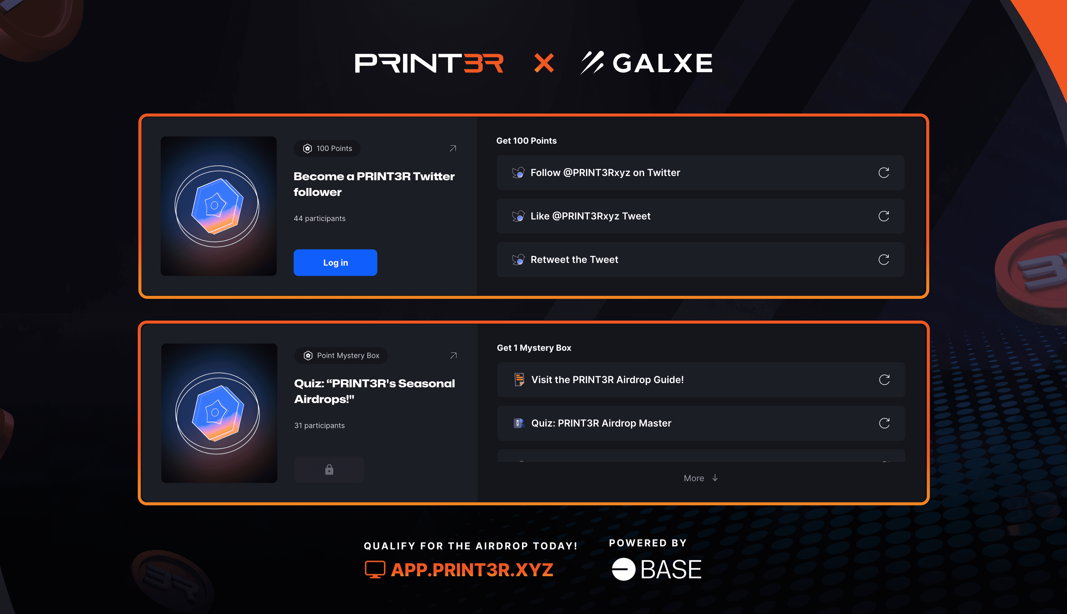 You can start to earn bonus Airdrop XP by participating in our first Quests on Galxe!