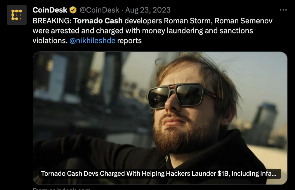 https://www.coindesk.com/policy/2023/08/23/tornado-cash-devs-arrested-on-money-laundering-sanctions-violation-grounds-over-alleged-1b-moved/
