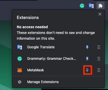 Pinning MetaMask On Browser Toolbar