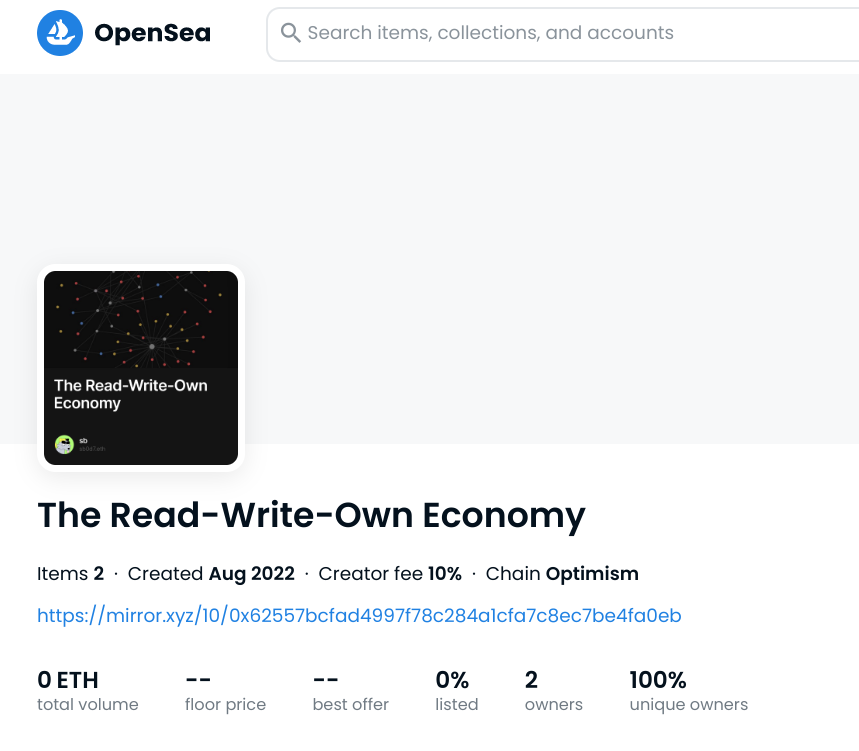 The Read-Write-Own Economy on OpenSea