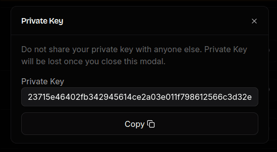 Import Private Key