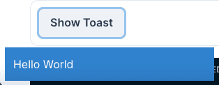 Chakra UI default Toast component. (Note the design difference between this, and the Toast in the upper right corner of the previous image).