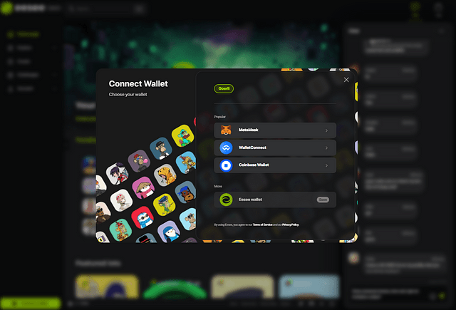 Connect your wallet through different ways on eesee.io