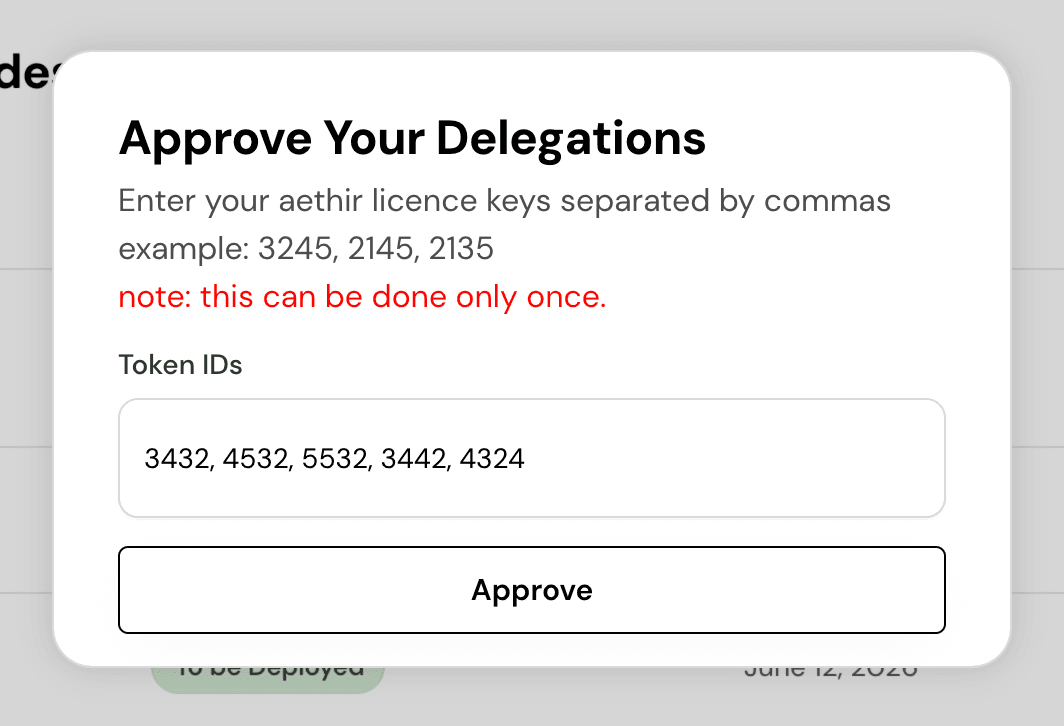 Approve Delegations