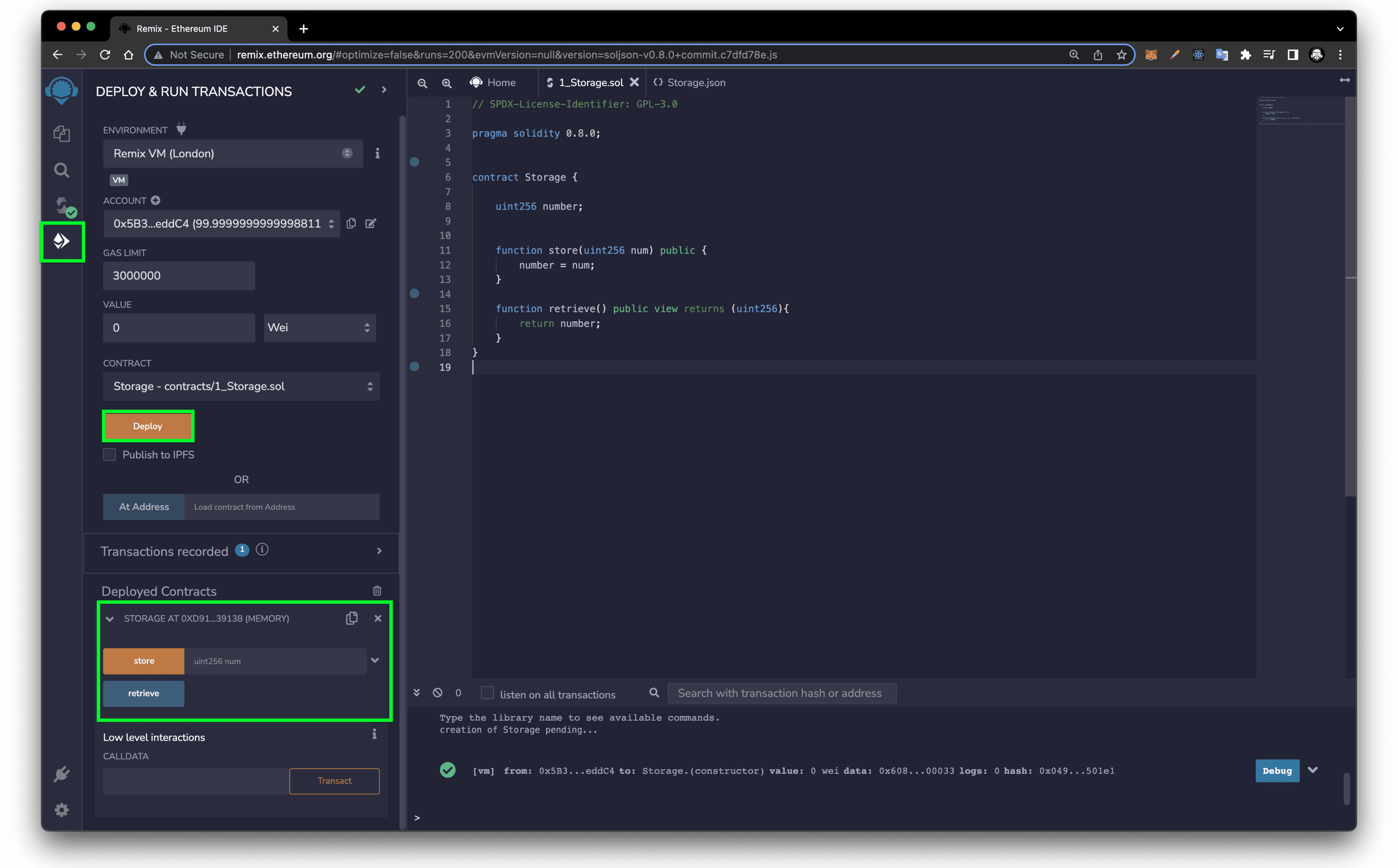 Execute contract logic using deployed contract instances