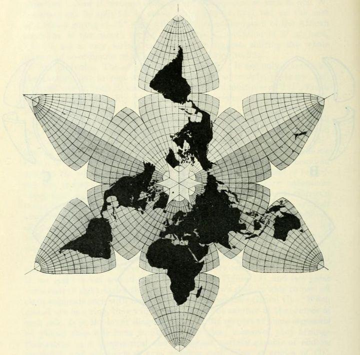 Cahill's Butterfly map was also presented as a six leaf clover with Americas duplicated