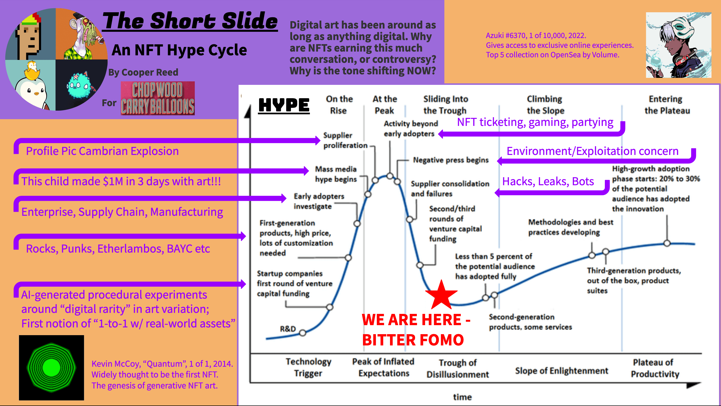 The Short Slide: An NFT Hype Cycle. Cooper Reed for CWCB