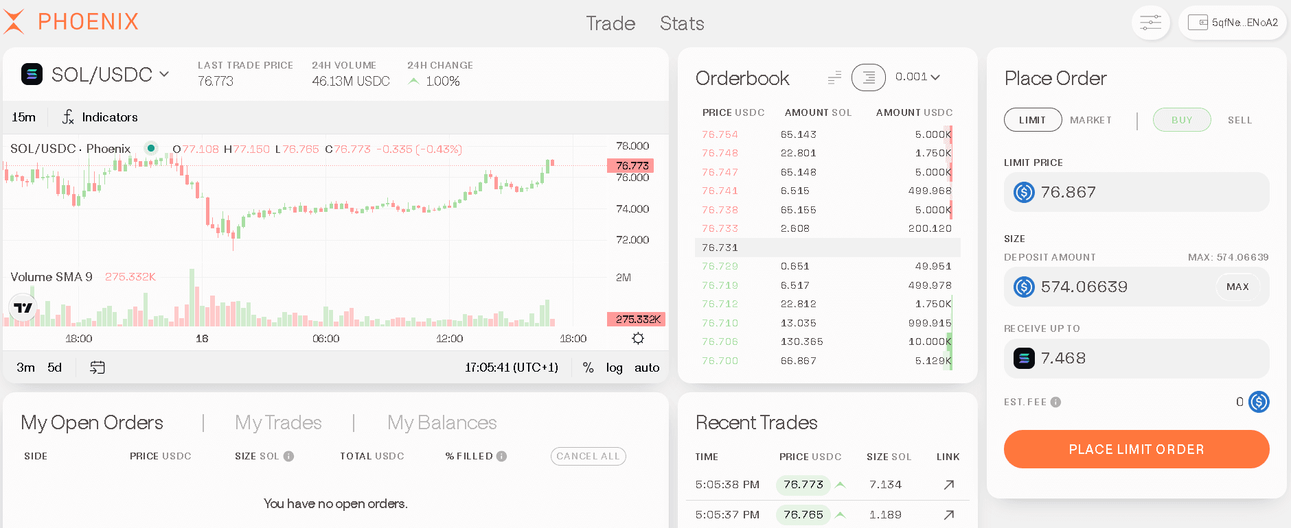 Phoenix Trade DEX Interface