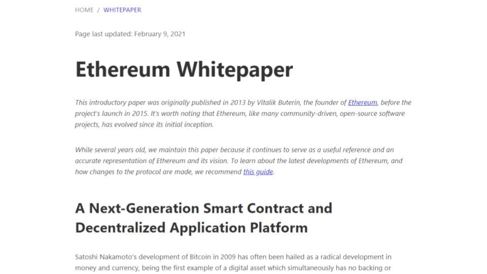El white paper de Ethereum.