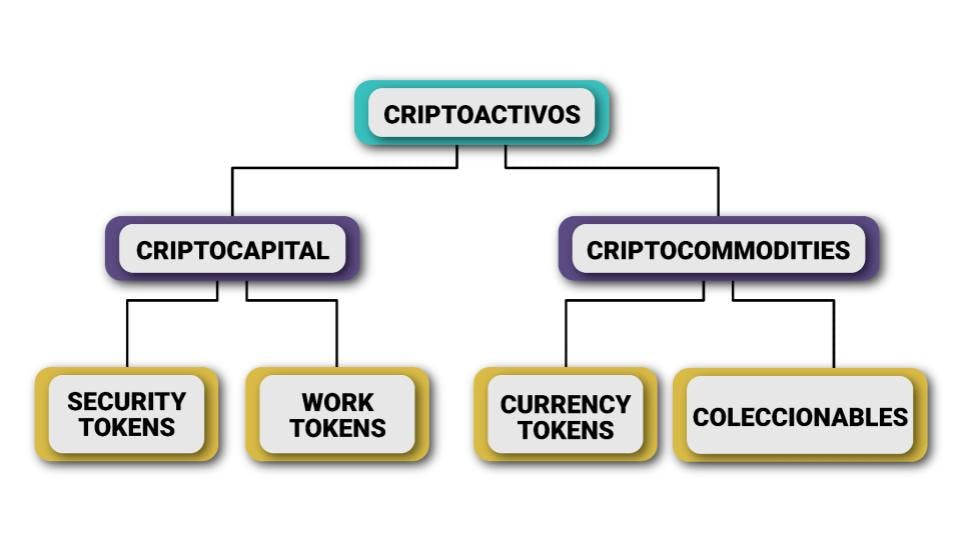 Las categorías de criptoactivos.