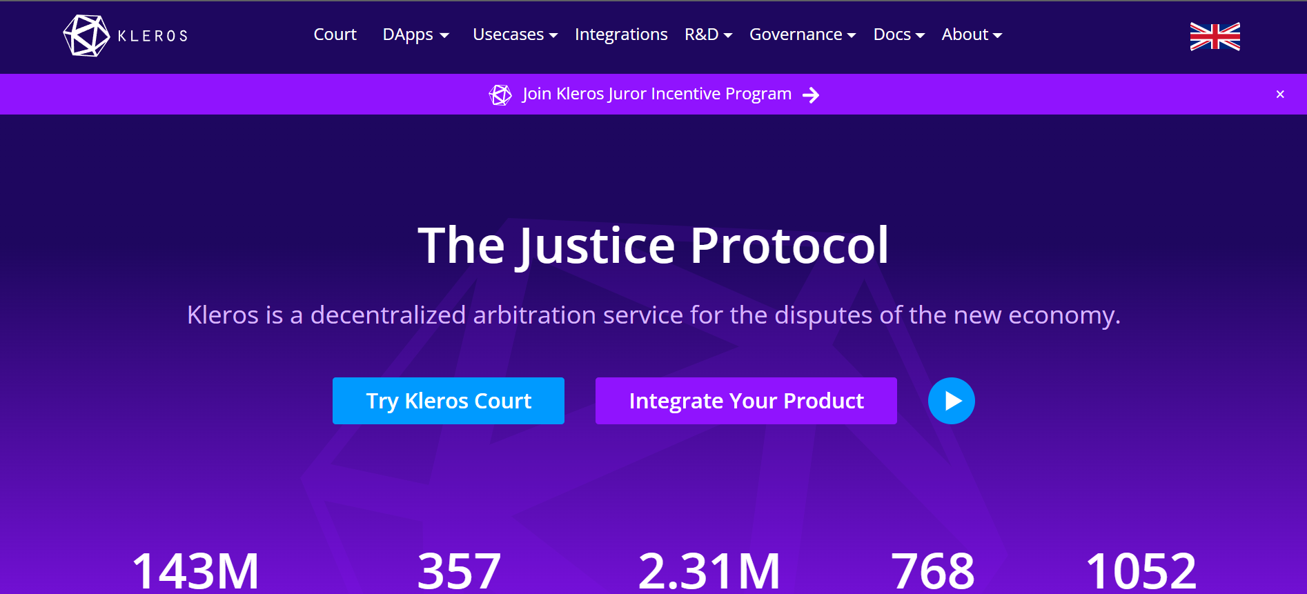 El protocolo de justicia descentralizada Kleros se basa en un work token llamado PNK.