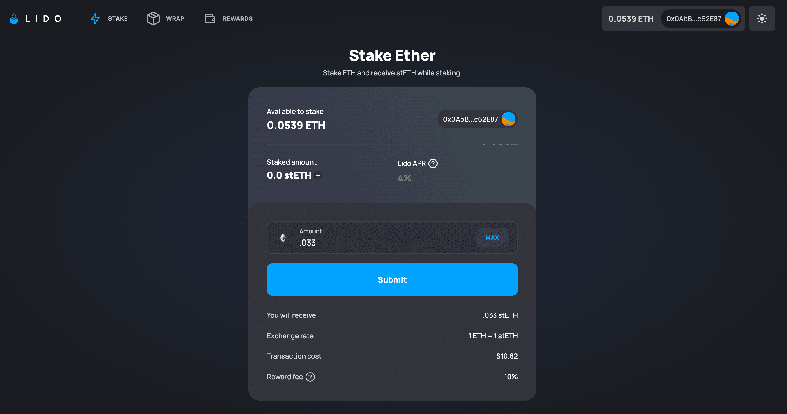 Stake a decent amount - but not all - of your ETH