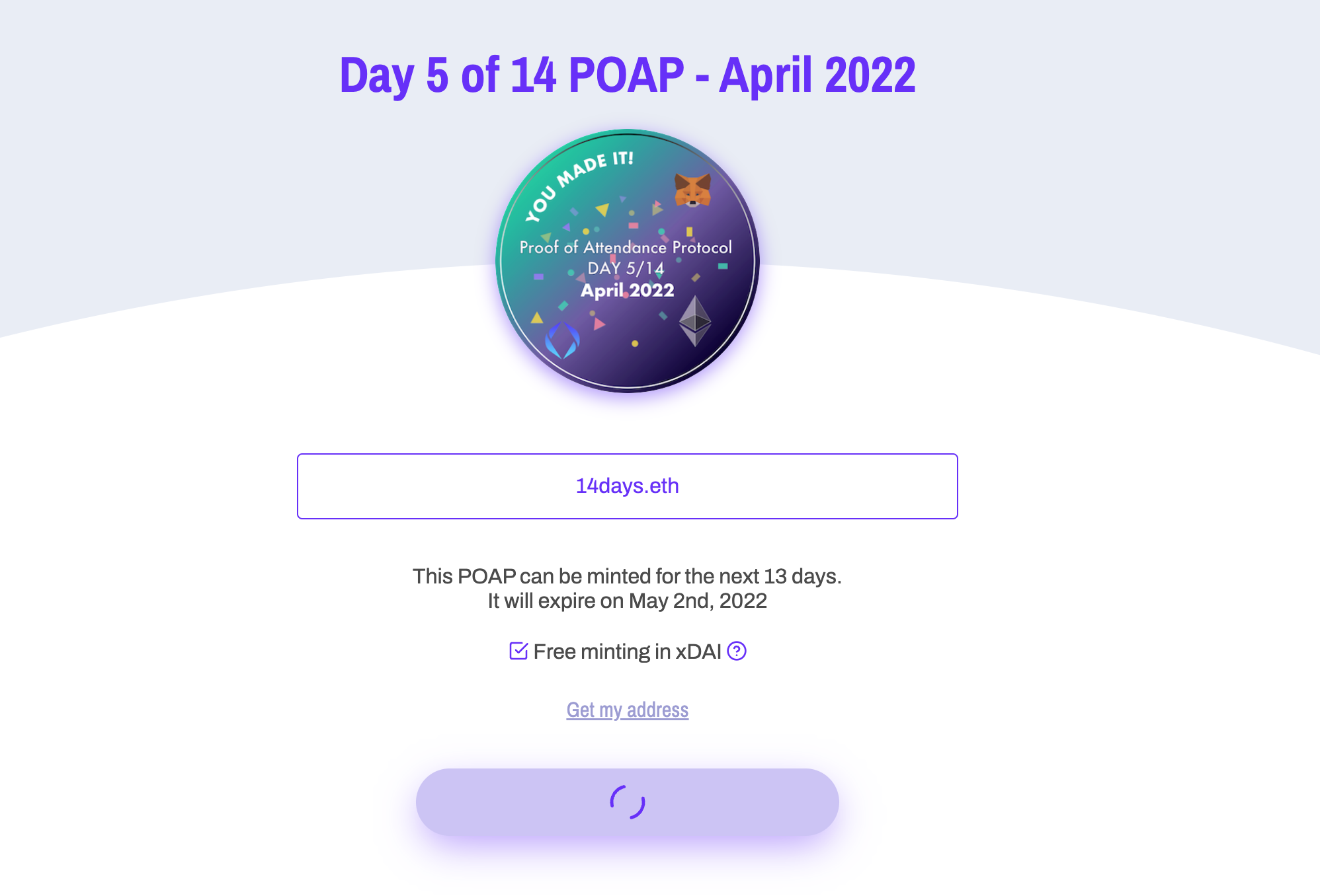 Your POAP can be claimed for free