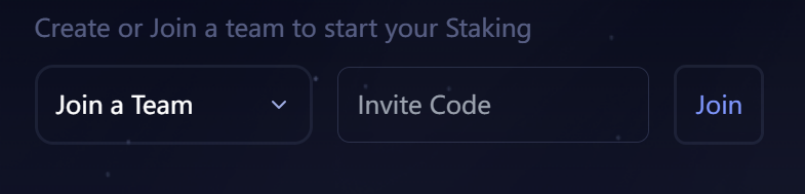 Join someone else's team, enter team invite code