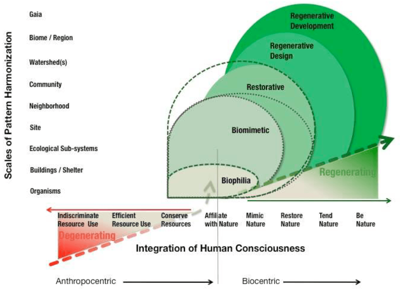 Figure 6. Levels of Ecological Strategies for Sustainability. Source: Regenerative Design and Development by Bill Reed, Pamela Mang