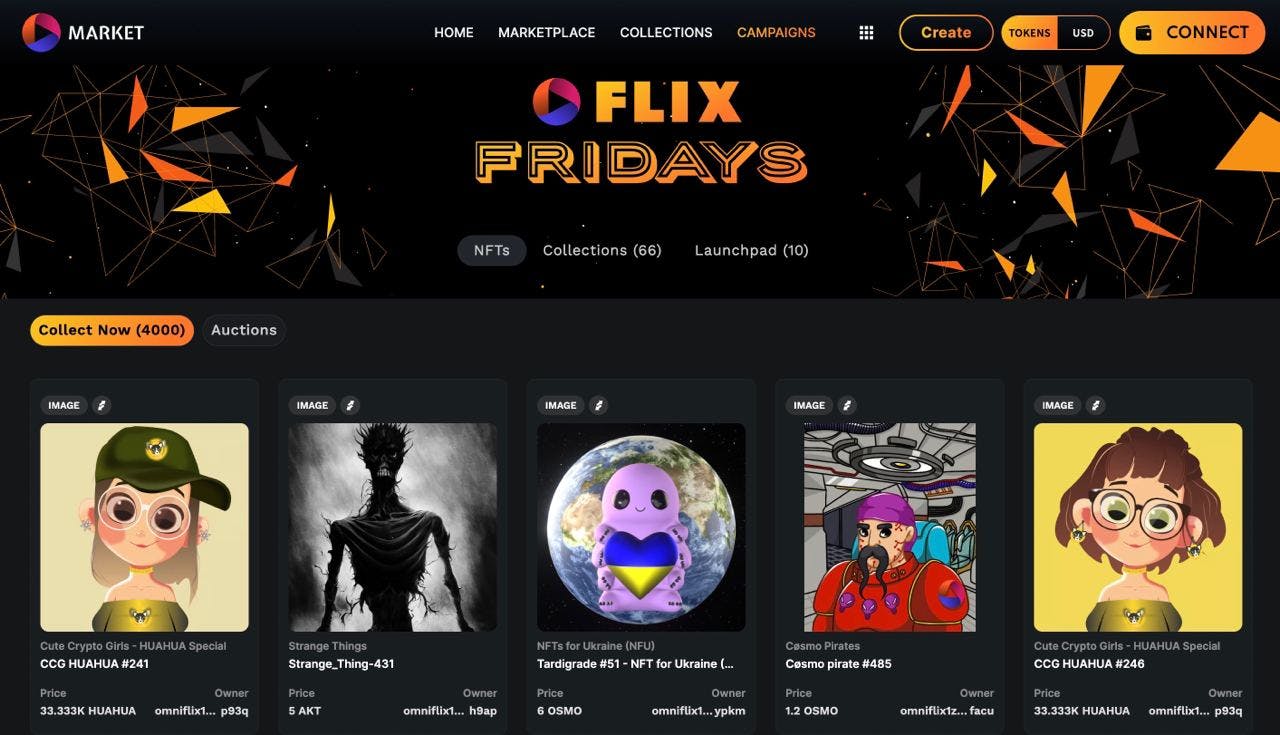 Flix Fridays campaign on OmniFlix.Market
