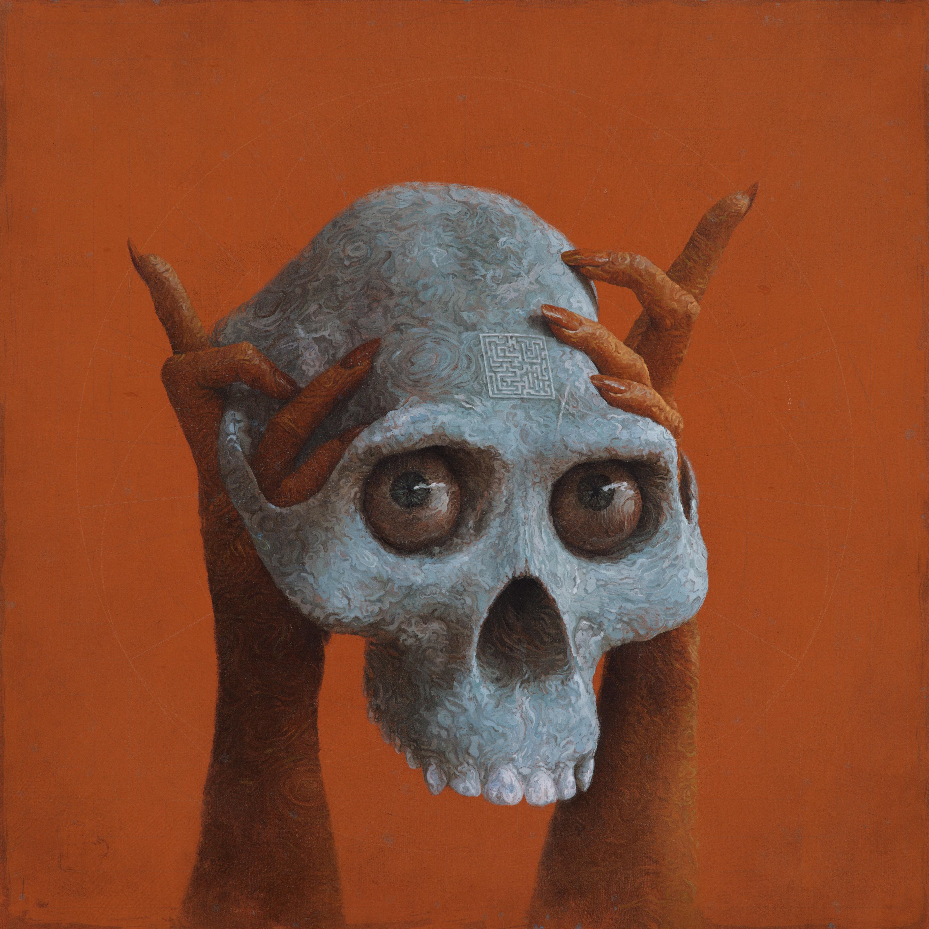 Sam Spratt, The Blueprint Skull, Skulls of Luci, 2022, Digital painting, 4000 x 4000 px, Private collection