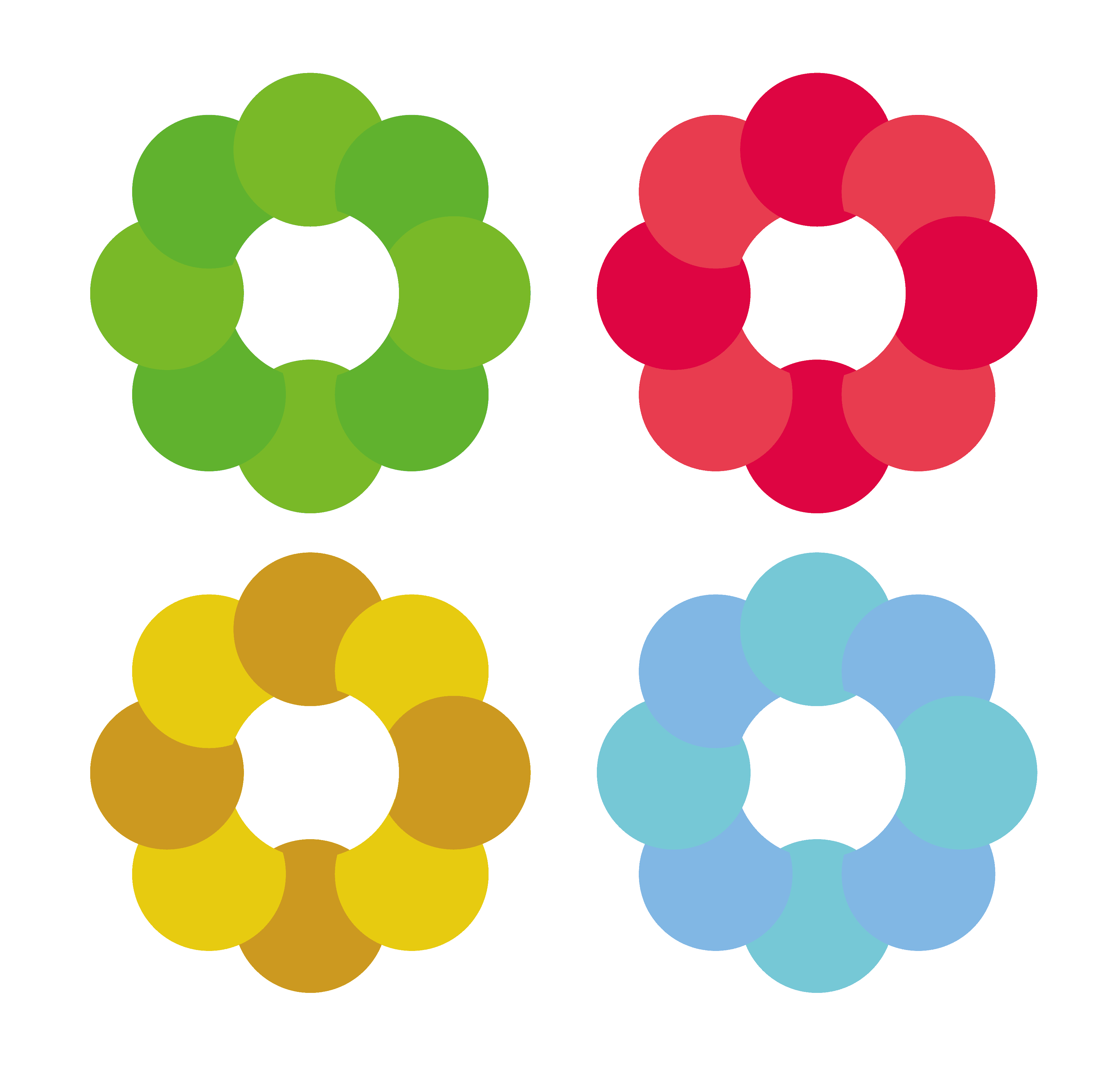 UTH.19.3 – Design of the »Petals« plates in basic version and four colours