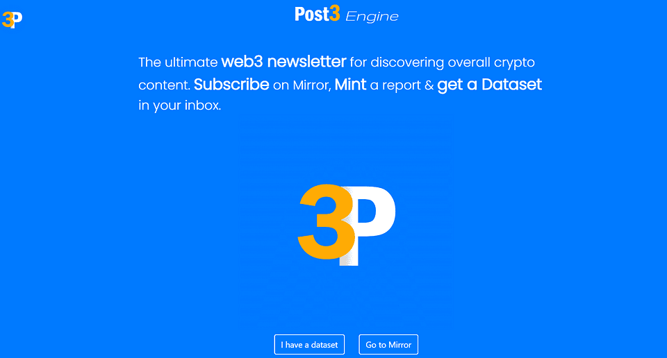 The main page of the Post3 Engine