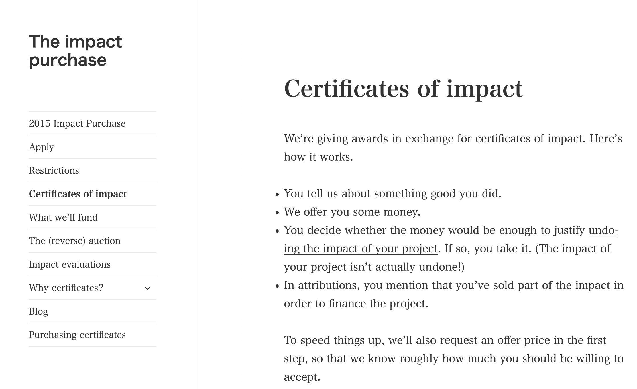 "Certificate of Impact" [1].