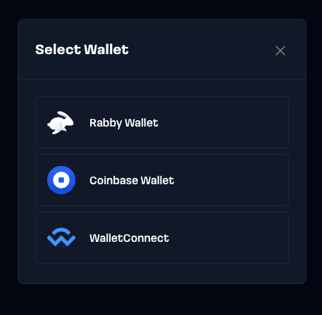 Wallet Connection modal