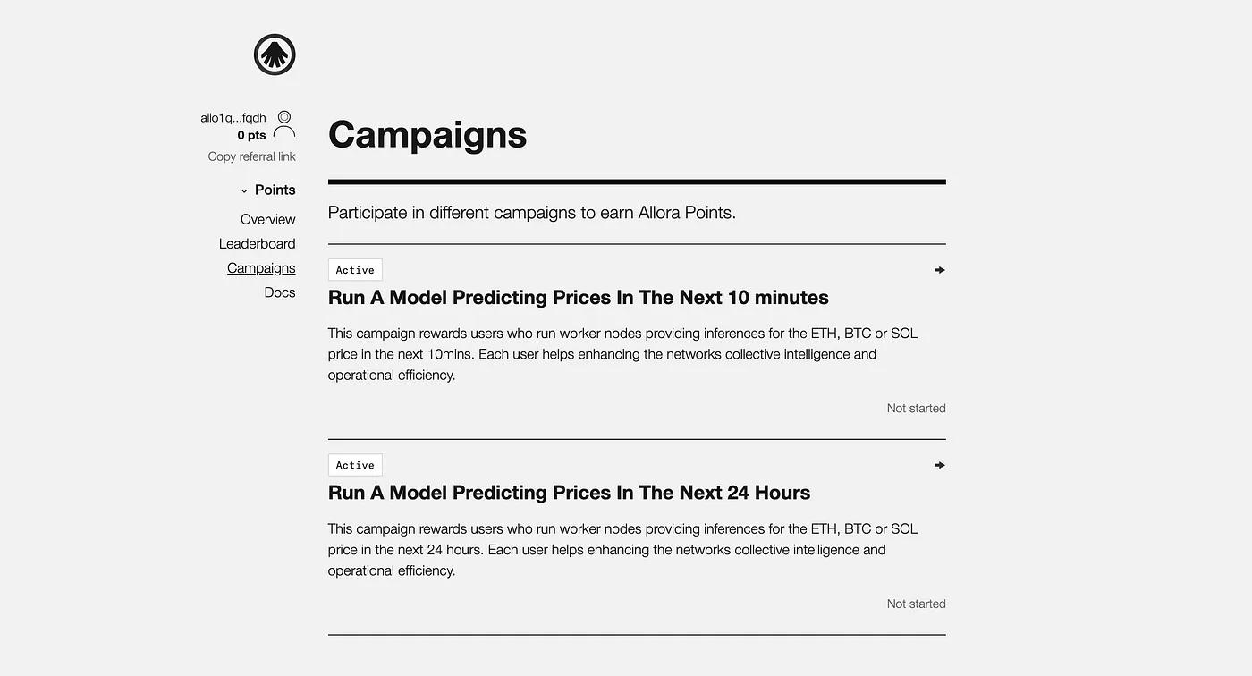 Allora Testnet Campaign