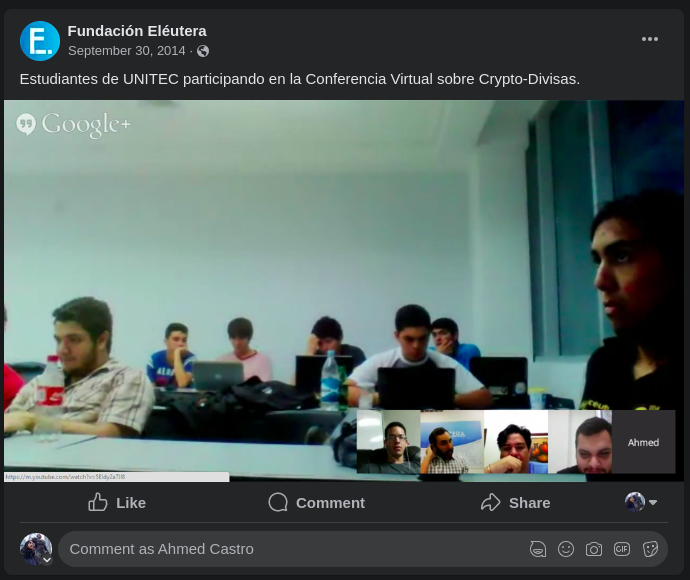 The Eléutera Foundation organized meetups where crypto issues were analyzed from political points of view.