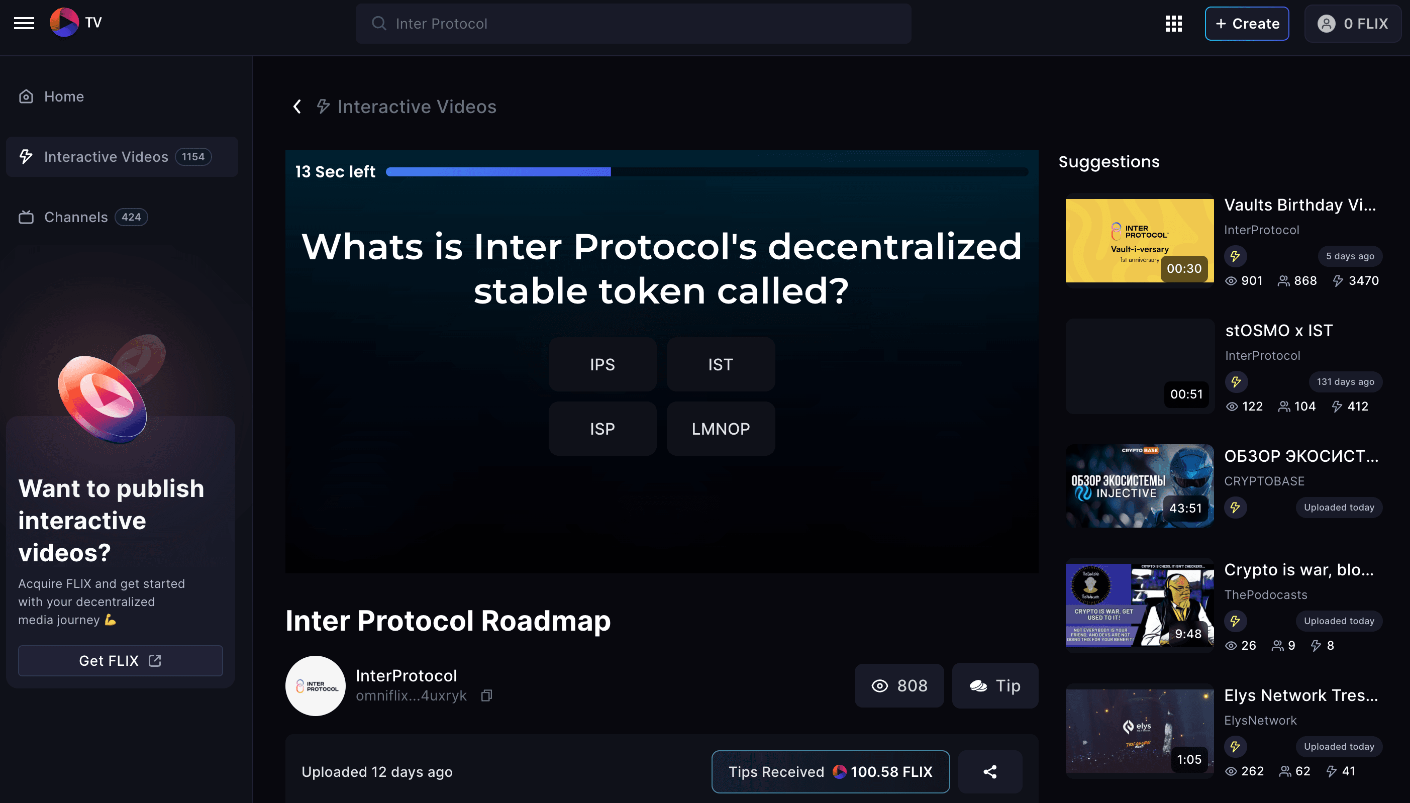 Roadmap video by Inter Protocol on OmniFlix.tv