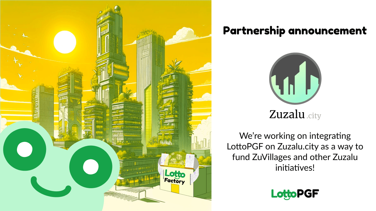 Zuzalu.City will be using LottoPGF to fund pop-up cities (ZuVillages) and other Zuzalu initiatives.