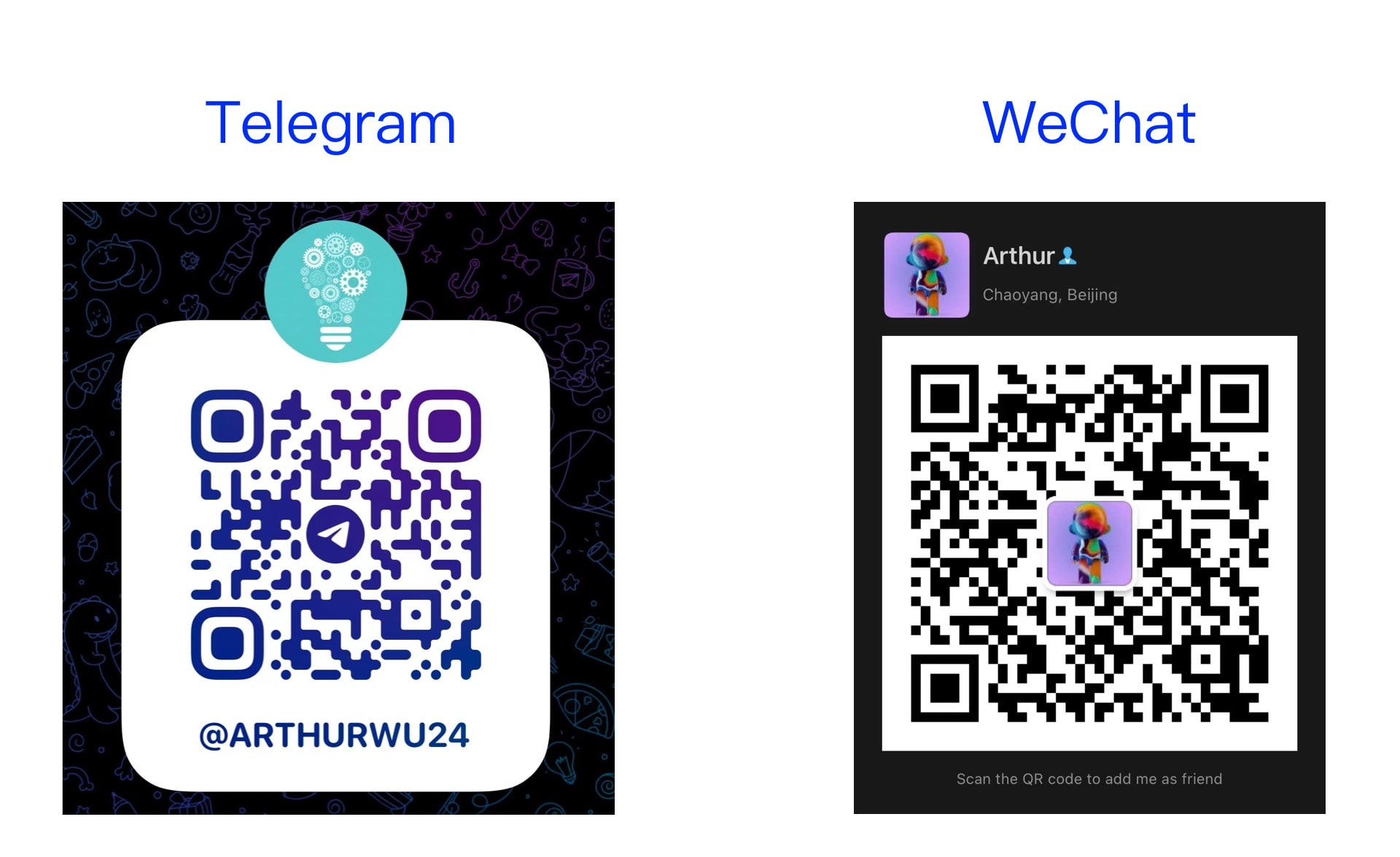 Telegram & WeChat二维码