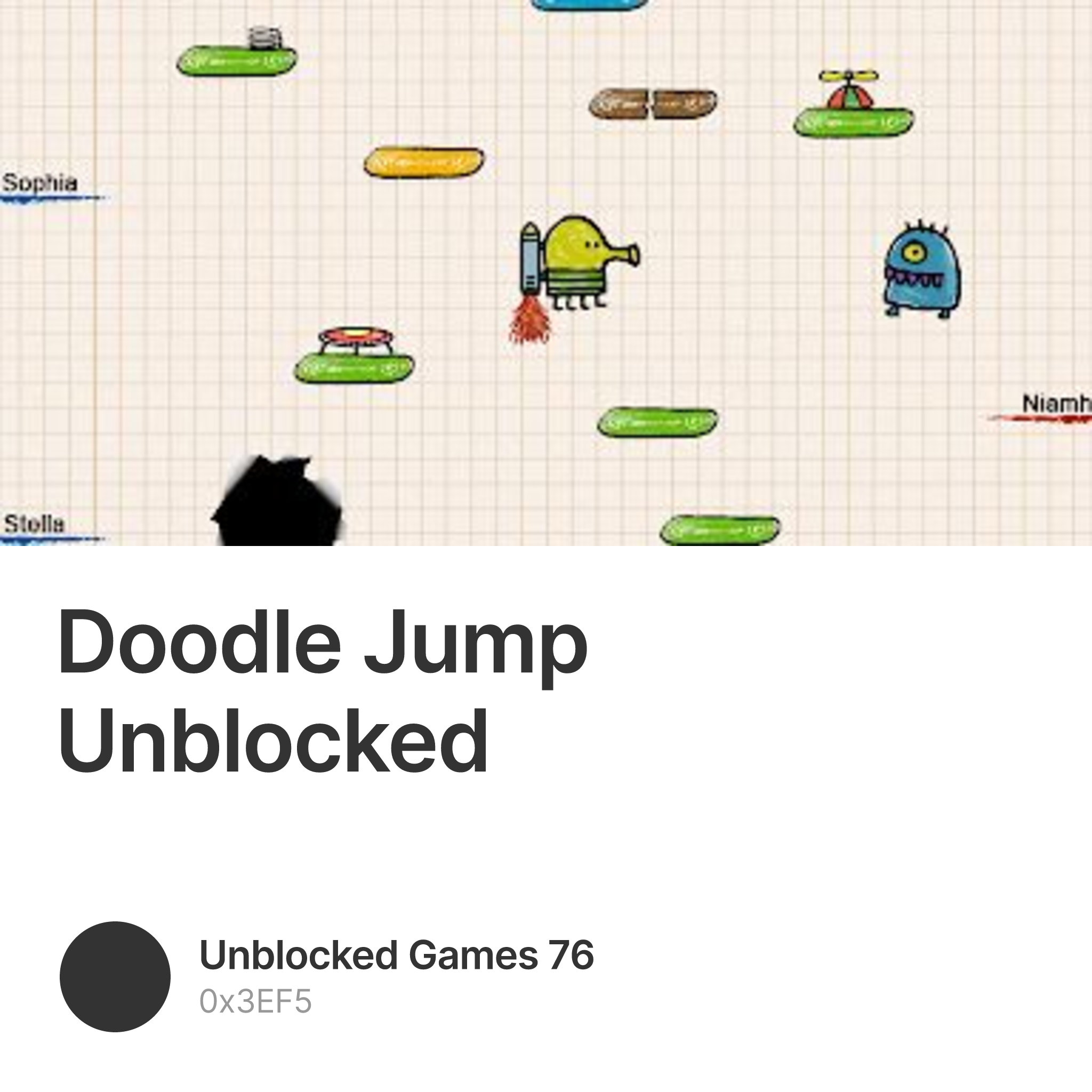 Play Free Online Doodle Jump Game At Unblocked Games