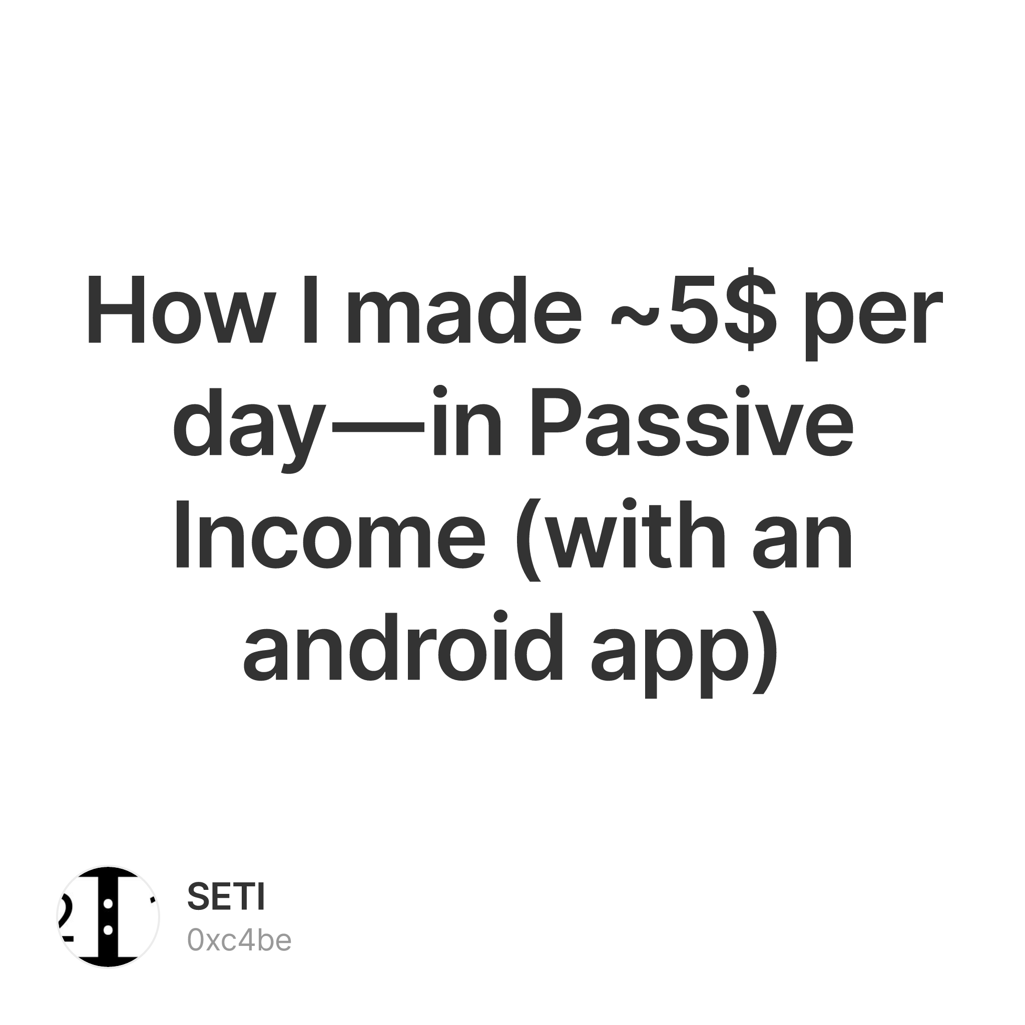 How I made ~5$ per day — in Passive Income (with an android app), by José  Paiva