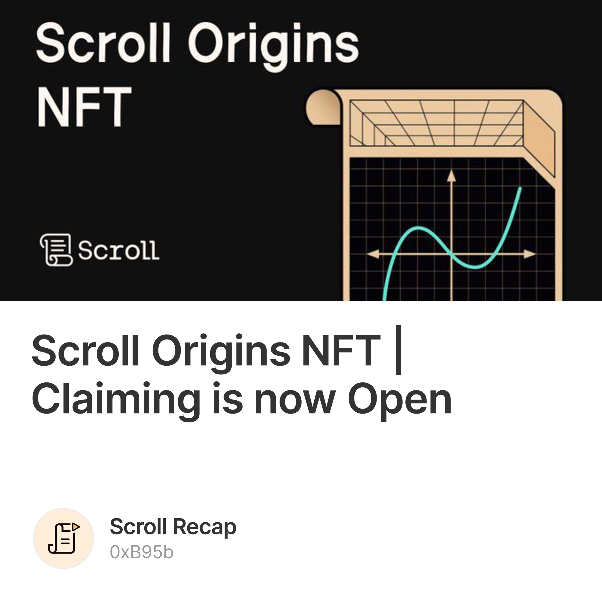 Announcing the Scroll Origins NFT - Scroll