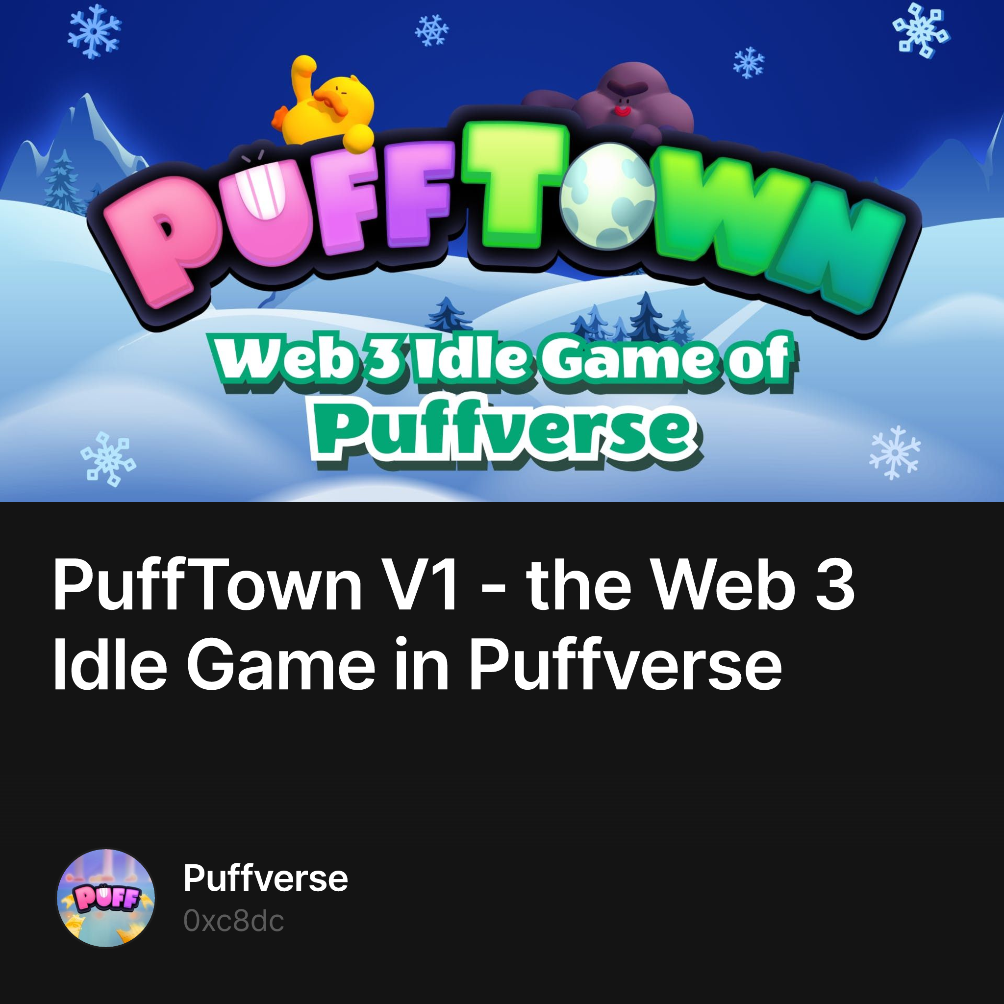 The Launch of PuffTown V1 and Puffverse Overview