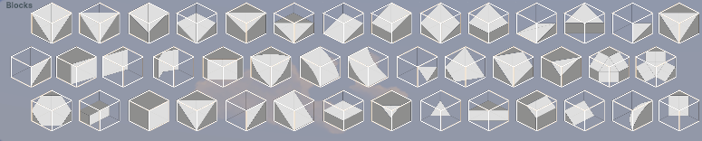 Blocks with complementary geometry.