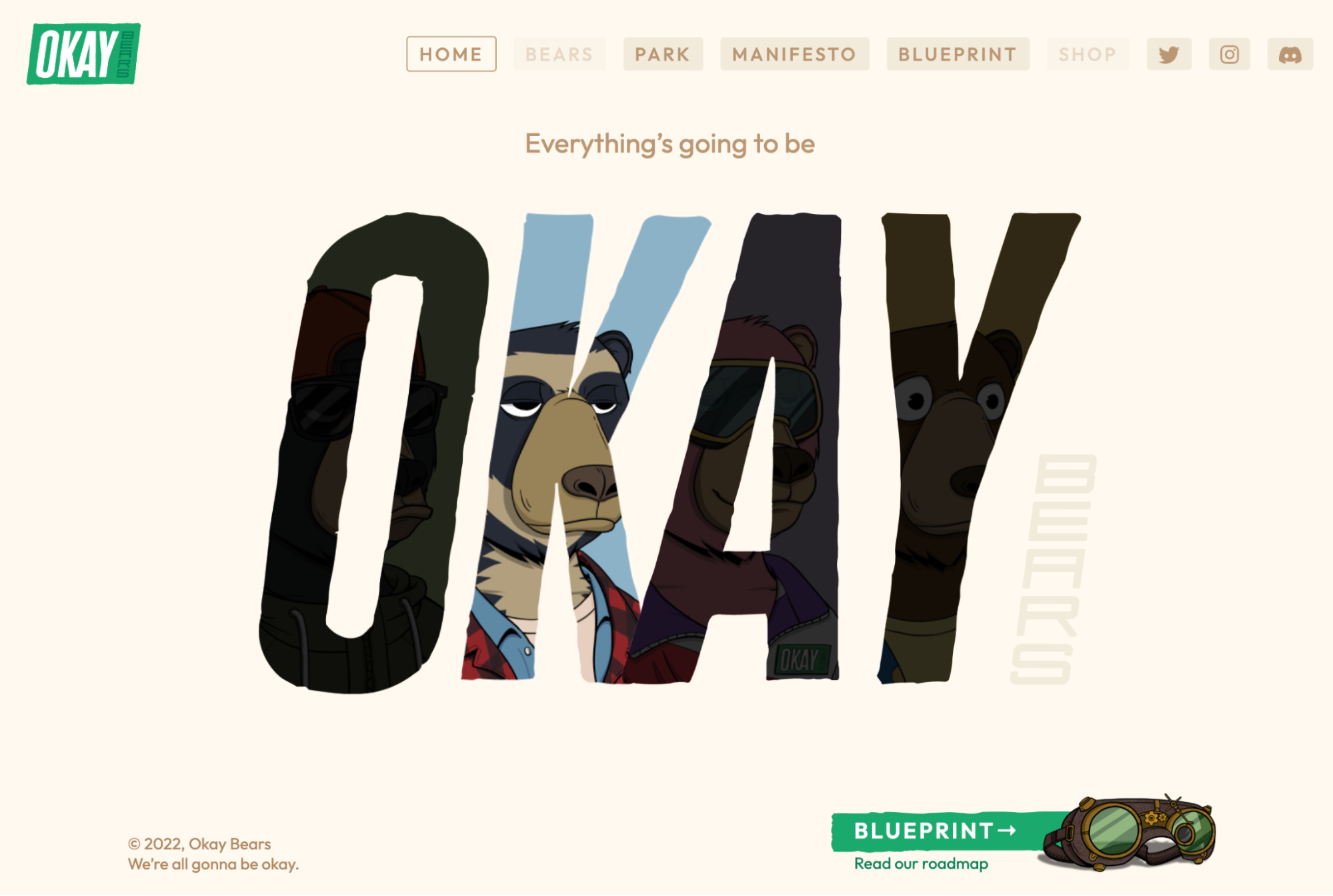 Landing page of Okay Bears’ official website.