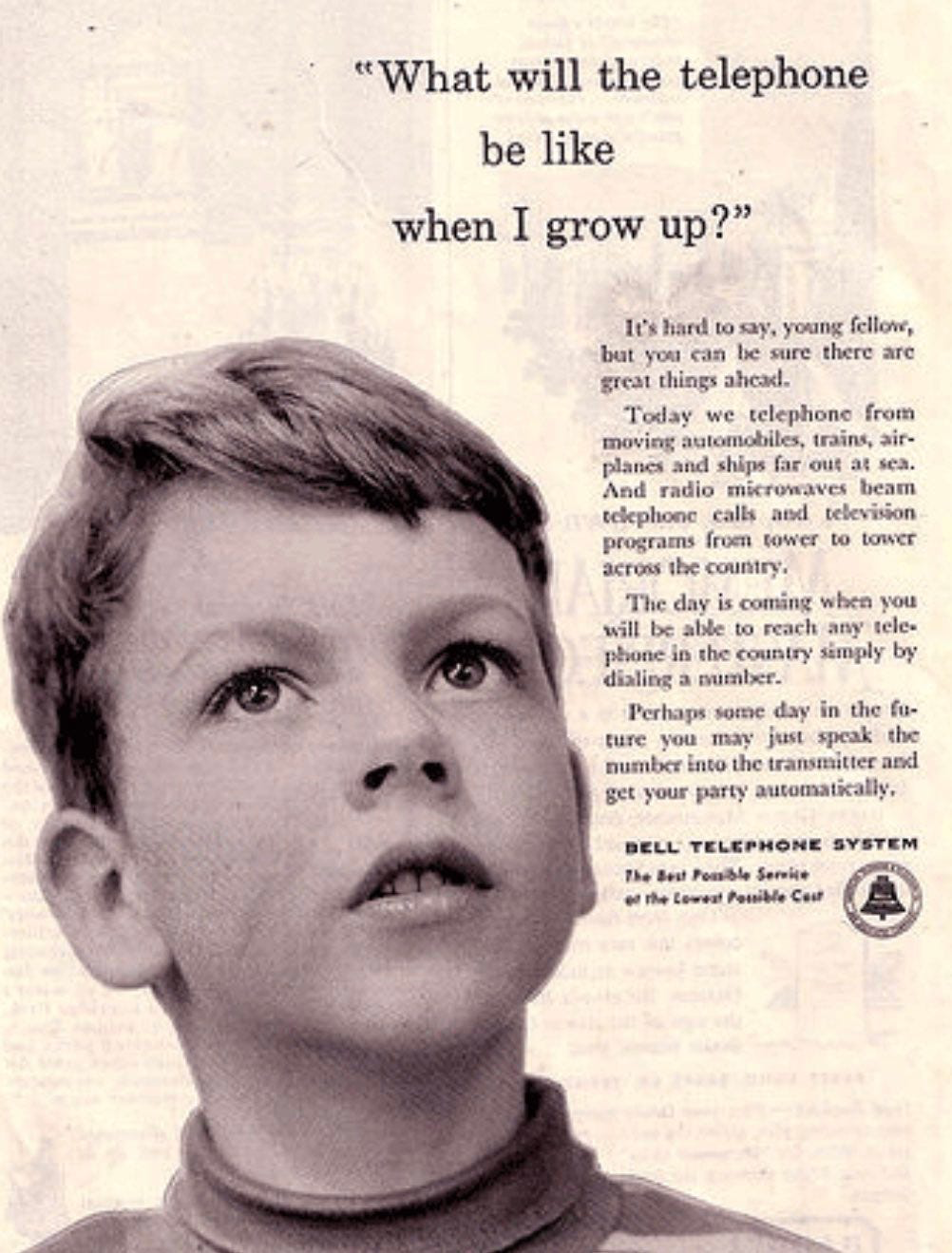 60年代的广告，想象着电话的未来