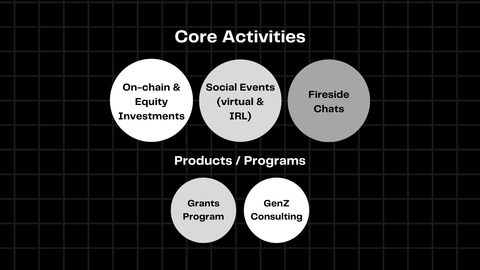The Symmetrical's Core Activities and Products / Programs