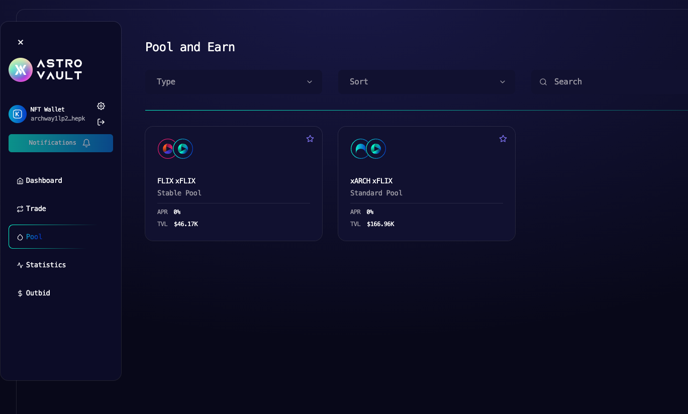 $FLIX on two new pools on AstroVault.io