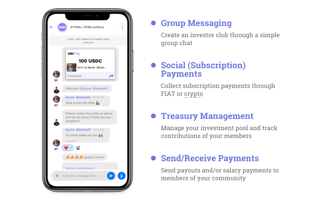 Easily collect payments for your treasury in a group chat