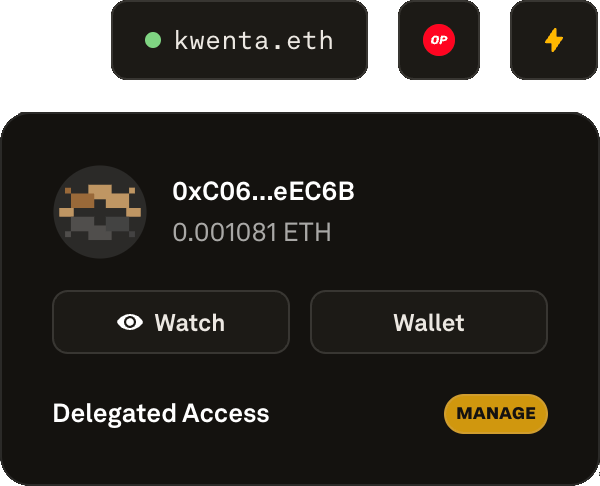 The Wallet Connect menu got an upgrade! From here, you can now change your connected wallet, view an address in Watcher mode, or access the delegation menu.