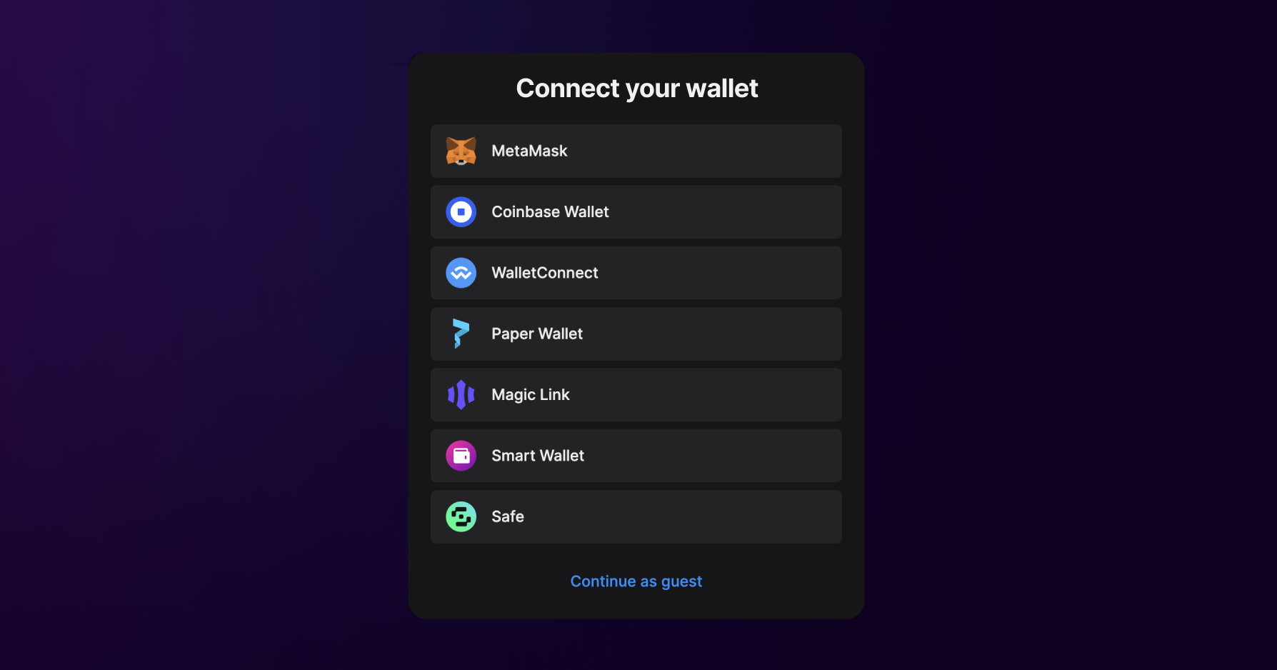 Integrate any wallet provider with our connectors