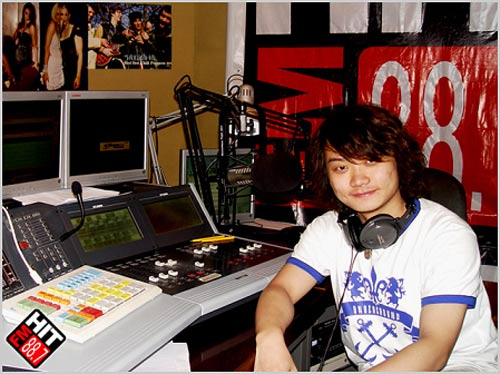 ON AIR! DJ 'Garfield' Zhong in the studio of HITFM, China Radio International, 2006