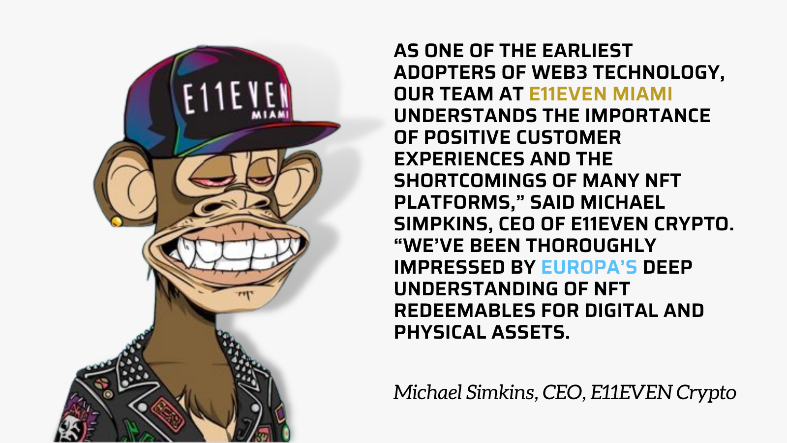 Michael Simkins, CEO of E11EVEN Crypto