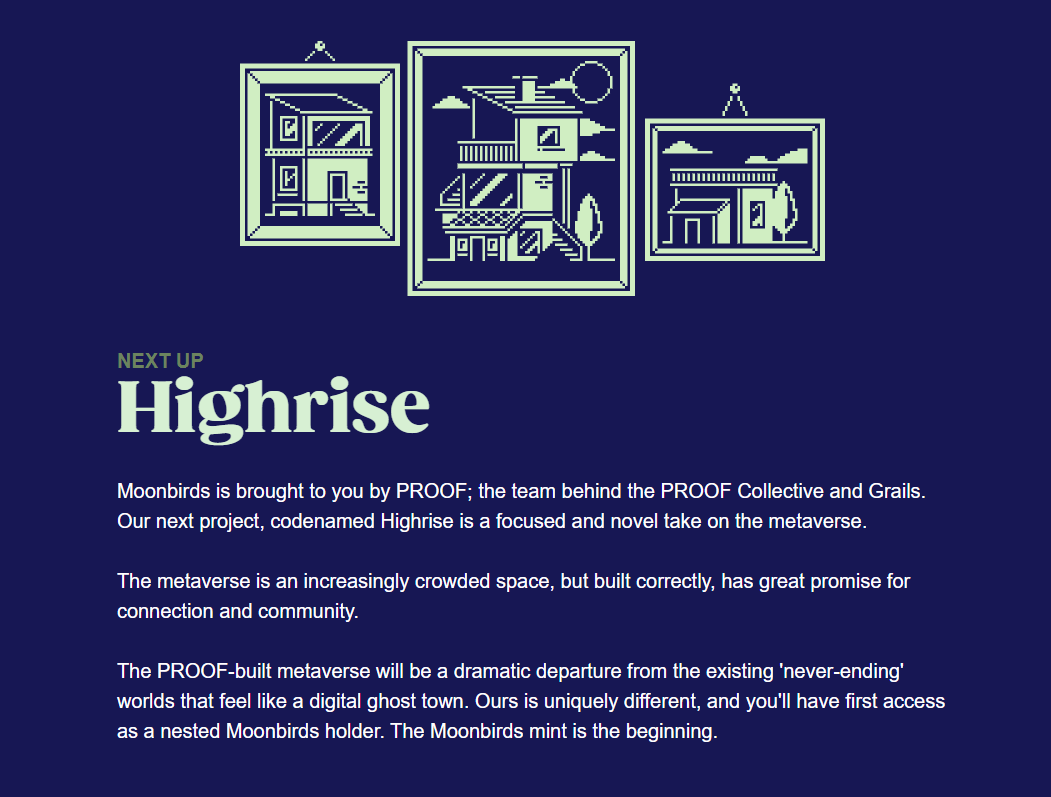 A PROOF Collective metaverse project codenamed Highrise