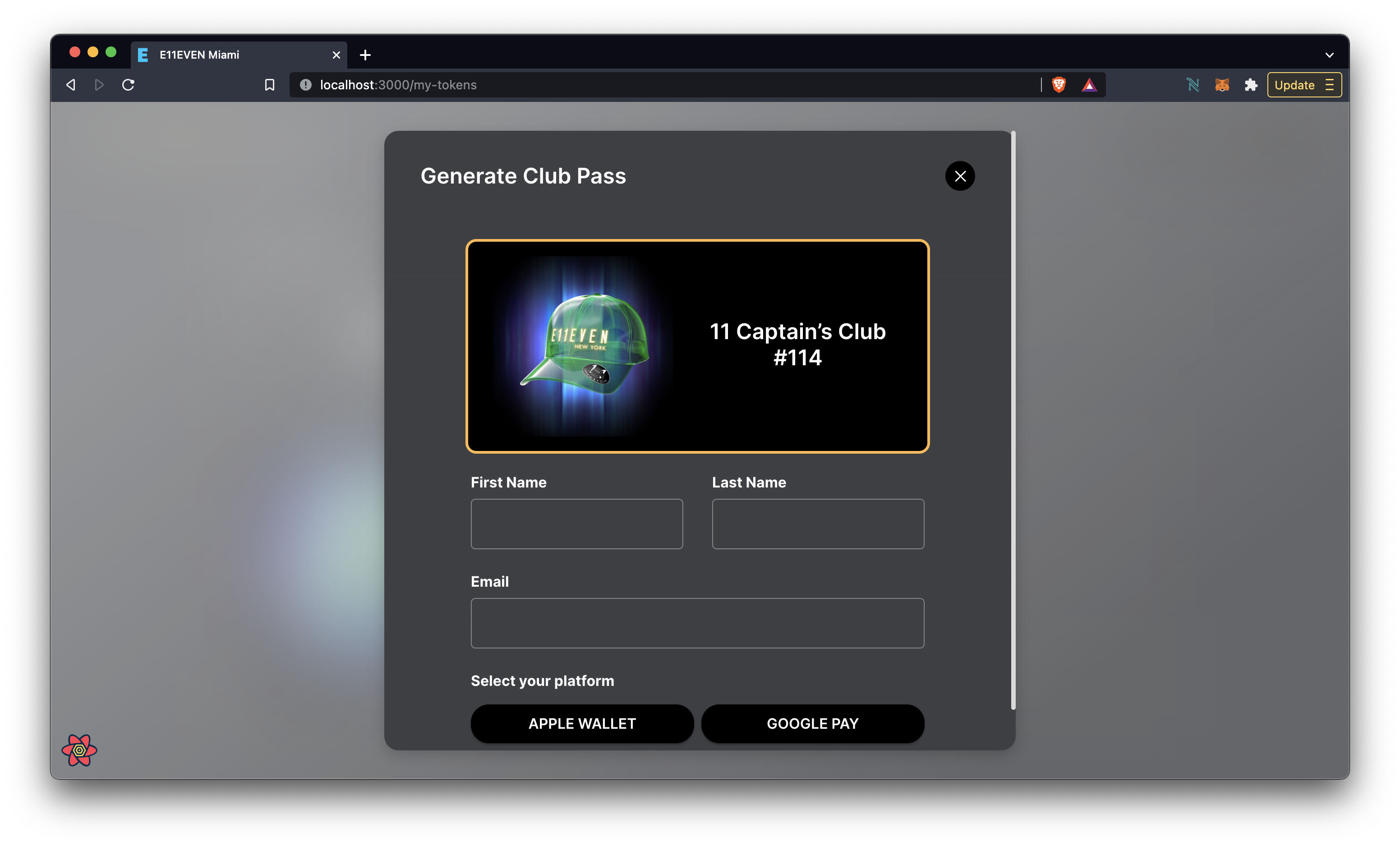 The Generate Club Pass Modal
