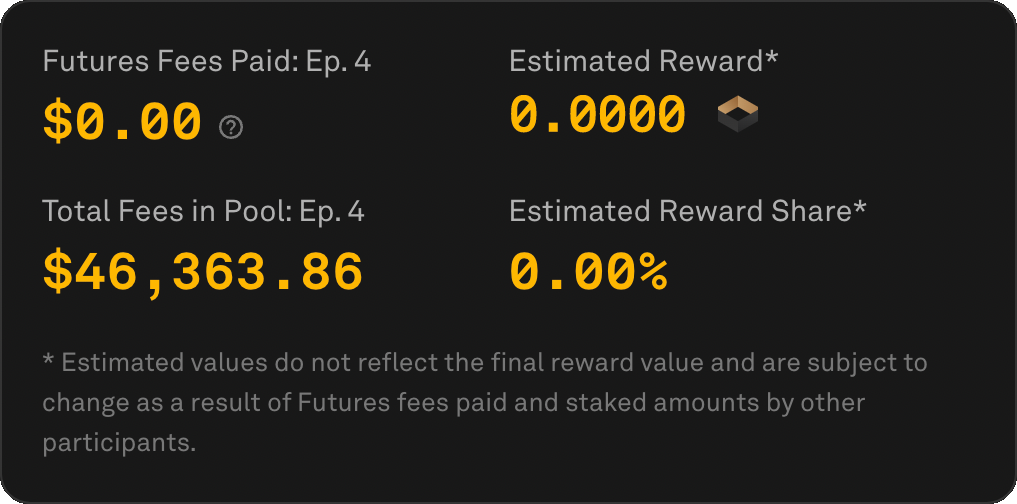 Check here for an estimated reward, which changes as trades are made