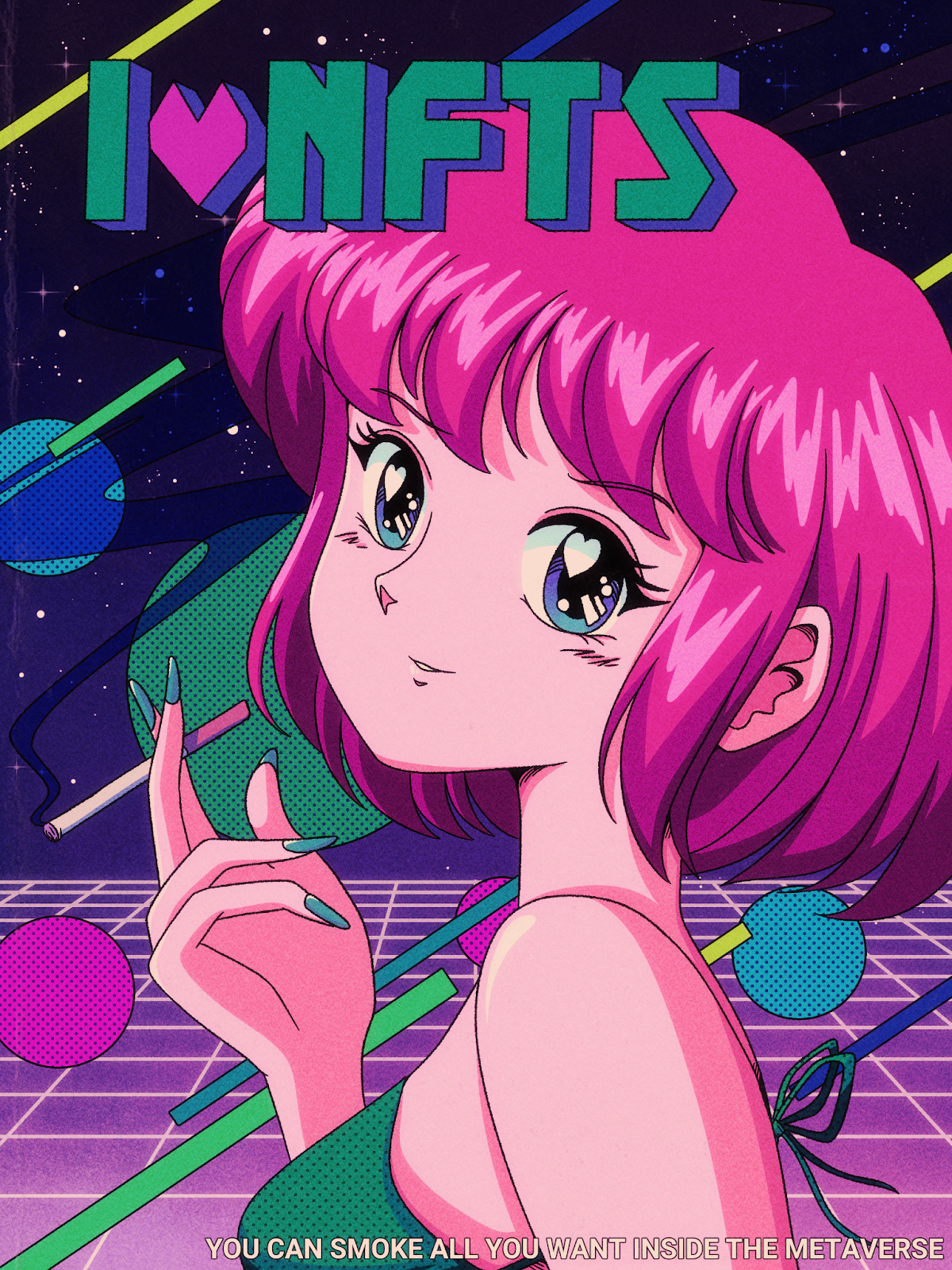 I LOVE NFTs #03 by cosplayersnft. Image source: https://foundation.app/@cosplayersNFT